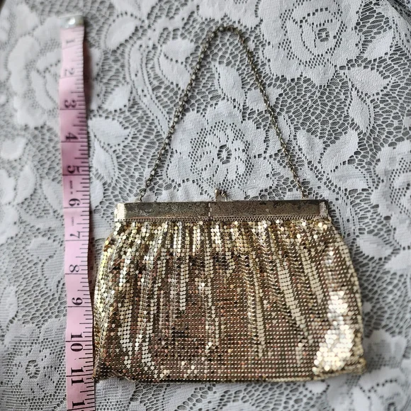 Vintage 1950s Whiting & Davis Gold Mesh Evening Bag Style 2908 Made in USA